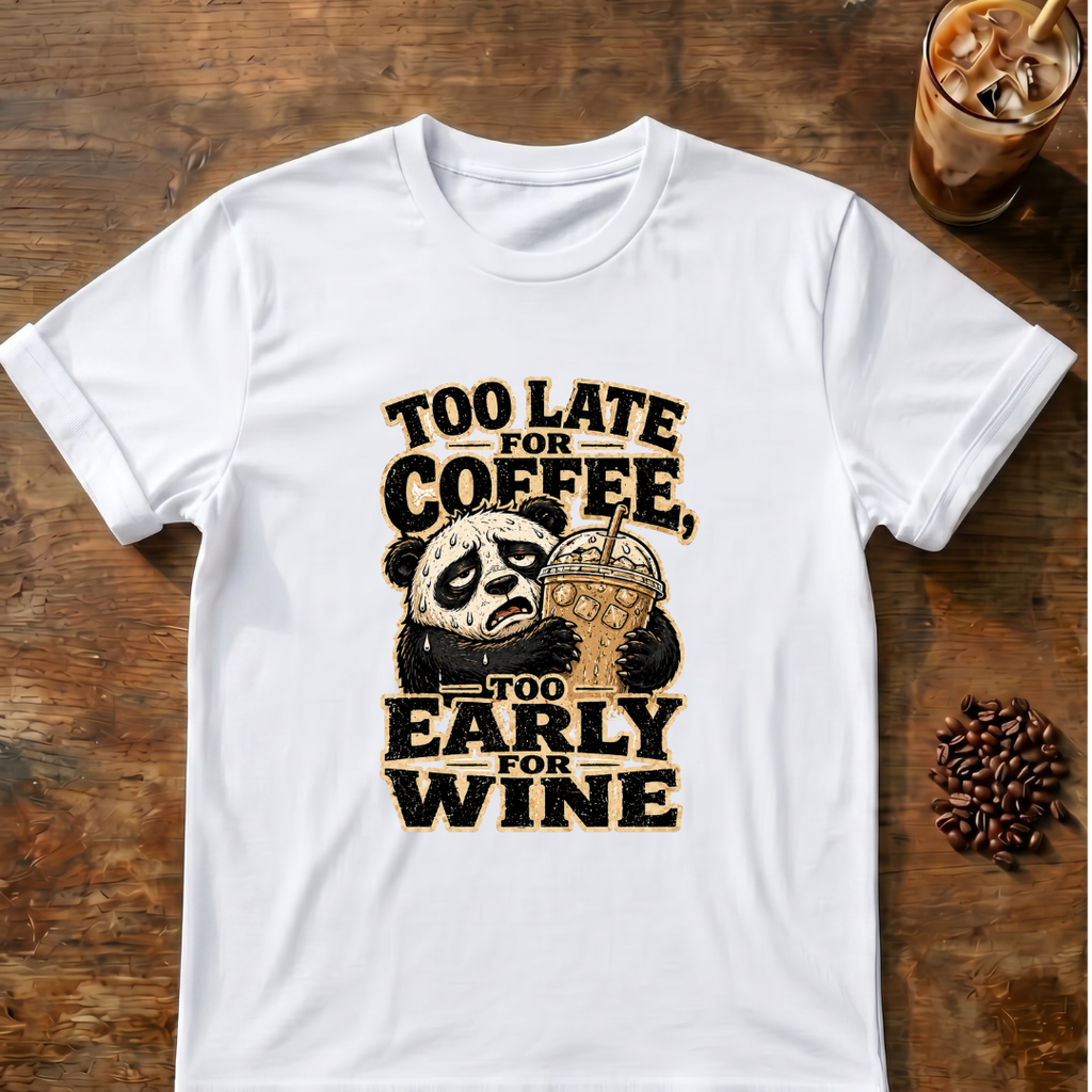 Too Late for Coffee, Too Early for Wine T-Shirt