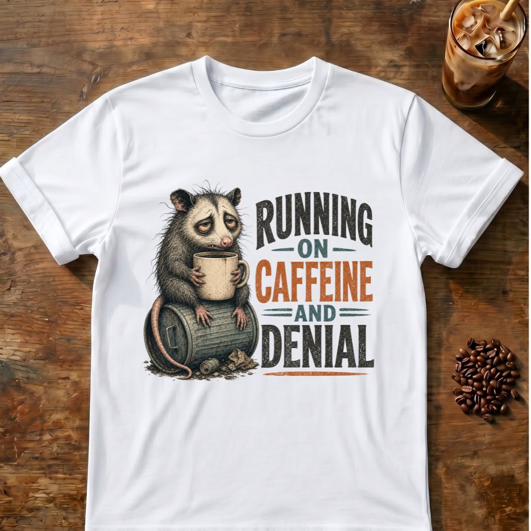 "Running on Caffeine and Denial" T-Shirt