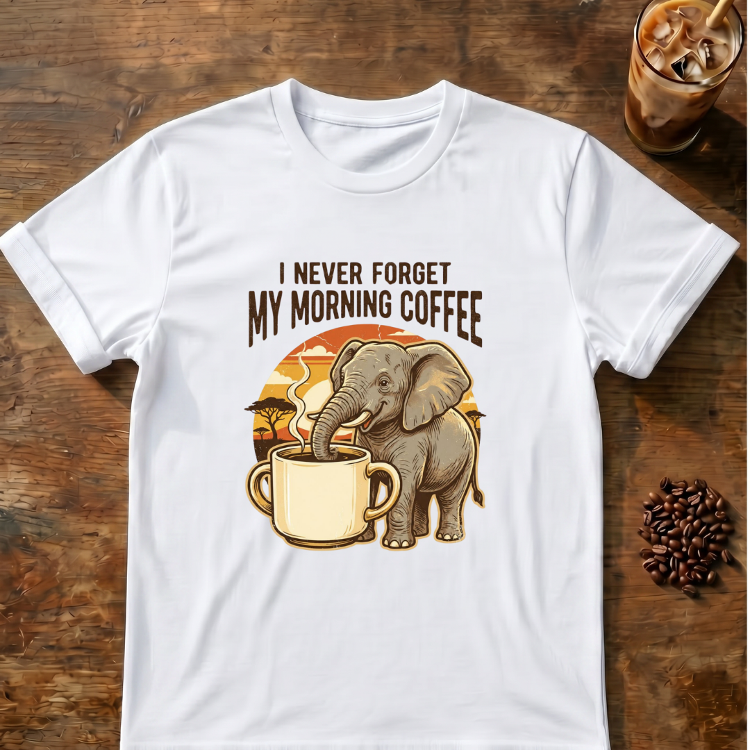 Elephant Morning Coffee T-Shirt