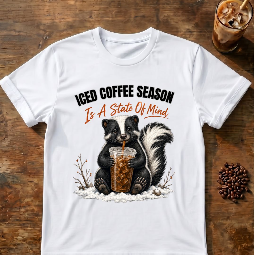 Iced Coffee Season Skunk T-Shirt