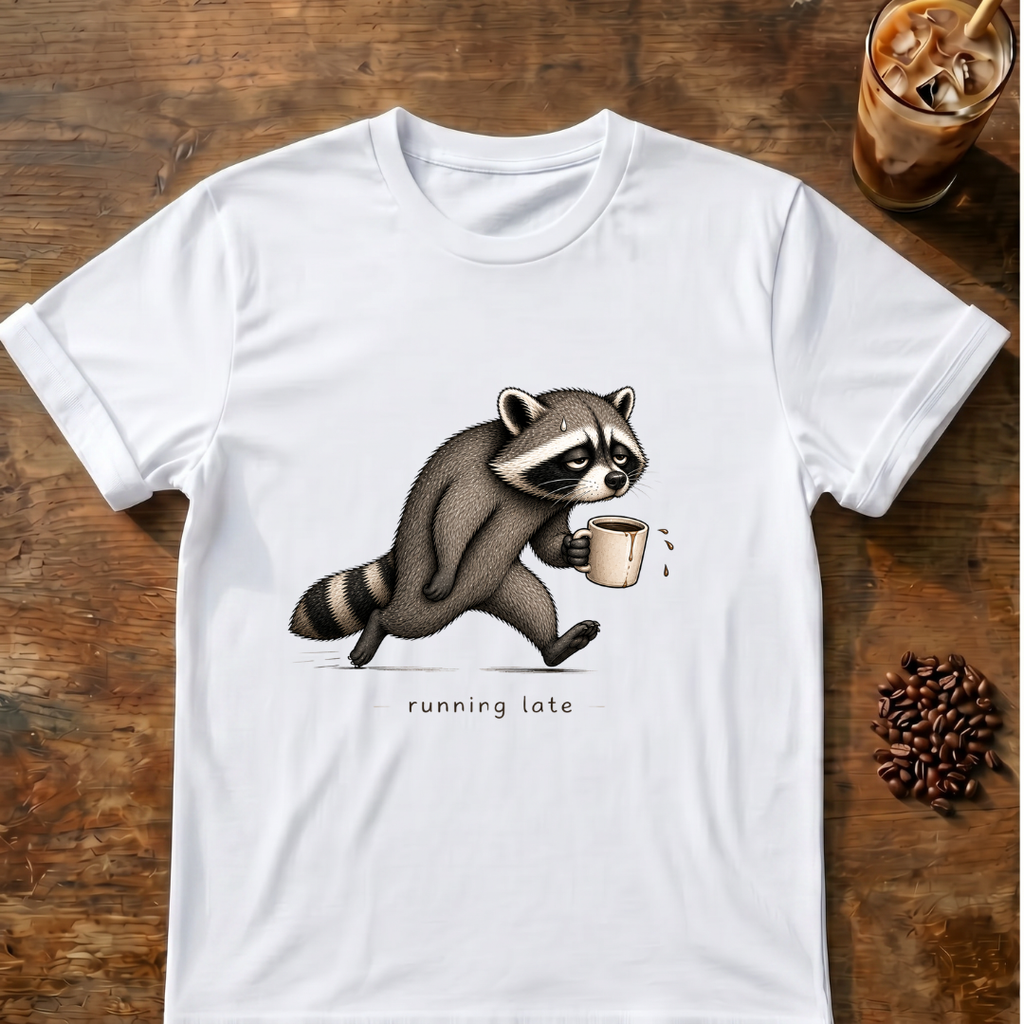 Running Late Raccoon T-Shirt
