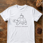 Raccoon coffee graphic for Turtle With Coffee Line Art on white T-shirt