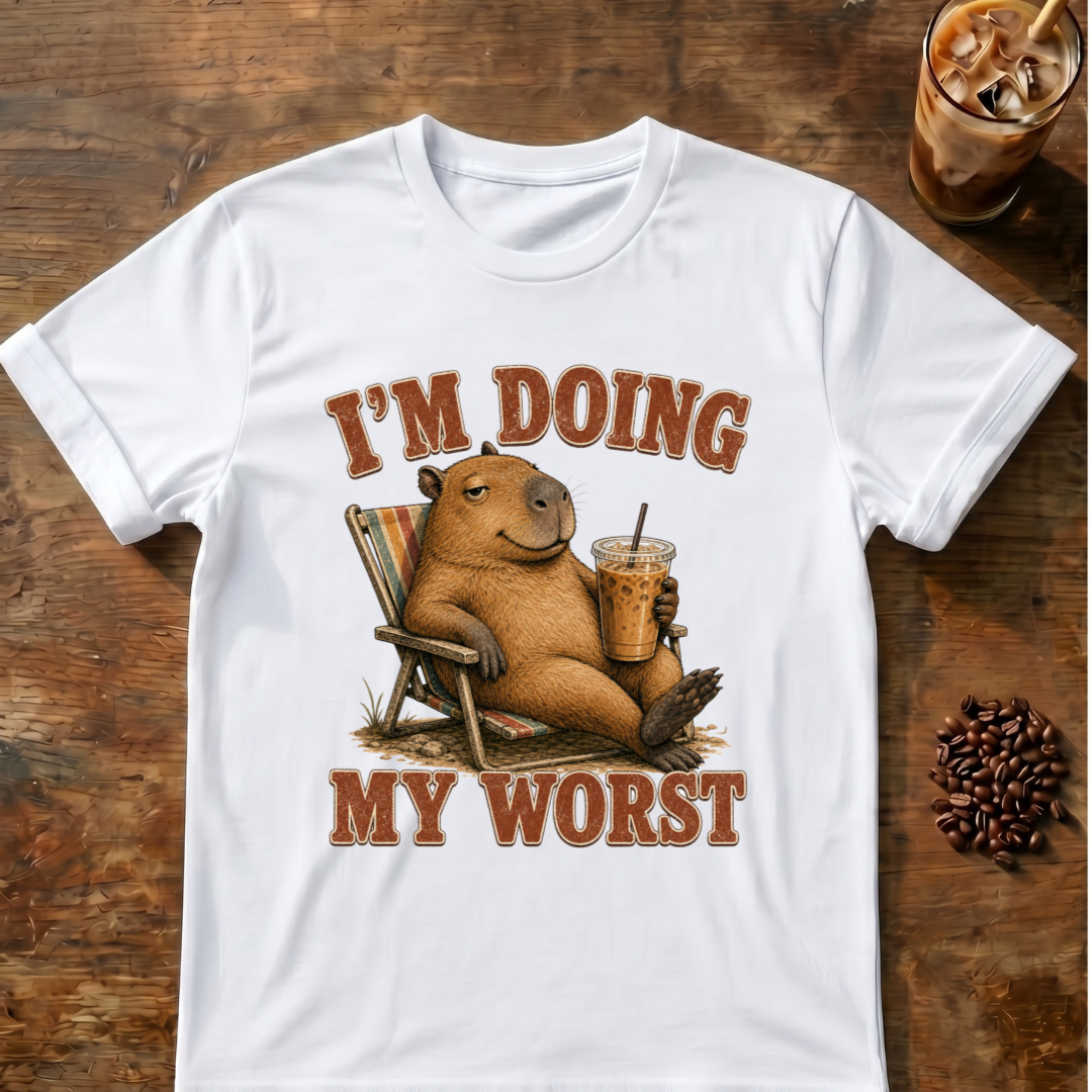"I'm Doing My Worst" Relaxed Capybara T‑Shirt