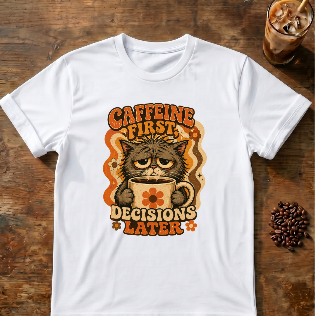 Caffeine First Cat T-Shirt