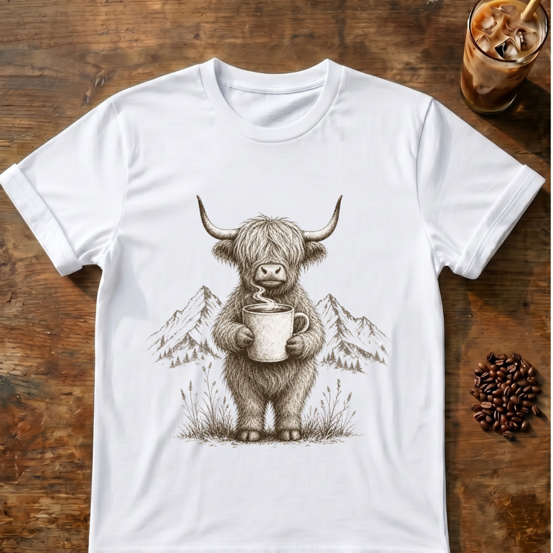 Highland Cow Coffee T-Shirt