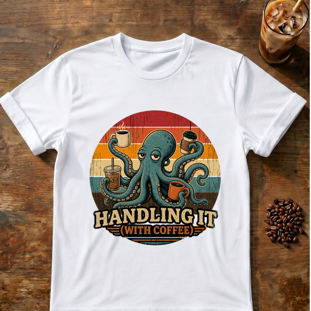 Octopus Handling it with Coffee T-shirt