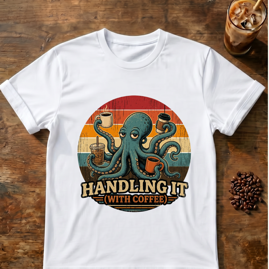 Octopus Handling it with Coffee T-shirt